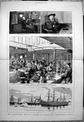Antique Old Print Mr Gladstones Holiday Cruise Onboard Pembroke Castle 1883