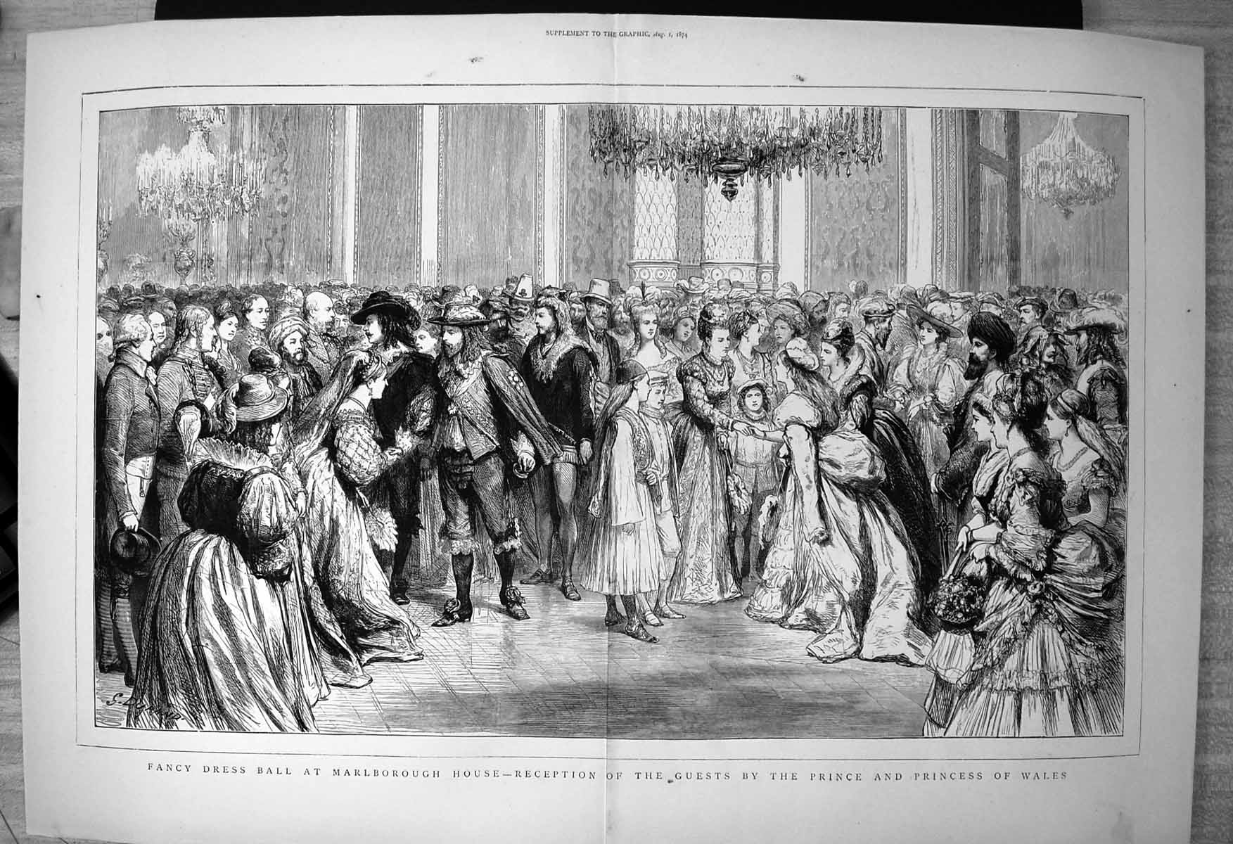 Old Fancy Dress Ball Marlborough House Guests Prince Princess Wales1874 19th
