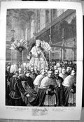 Antique Print Pope Leo X111 Sistine Chapel Anniversary His Coronation 1888
