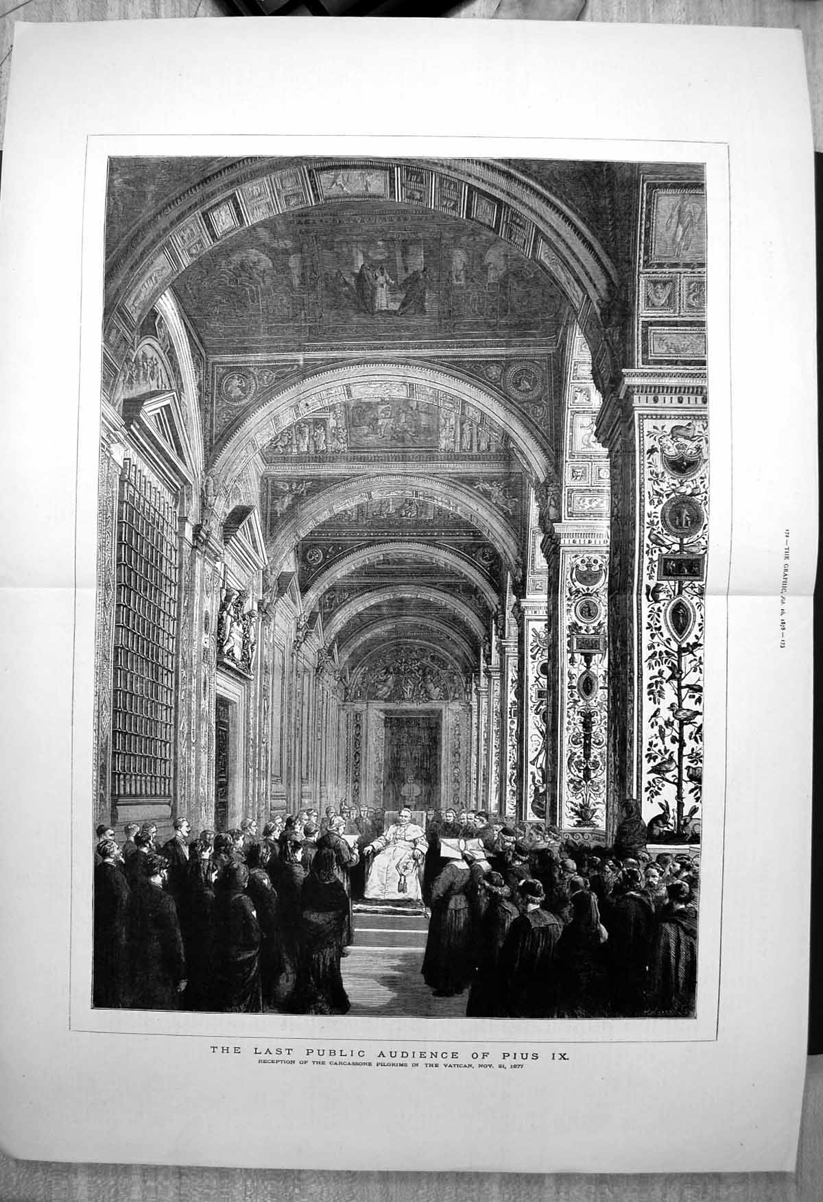 Old Last Public Audience Pius 1X Carcassone Pilgrims Vatican 1877 1878