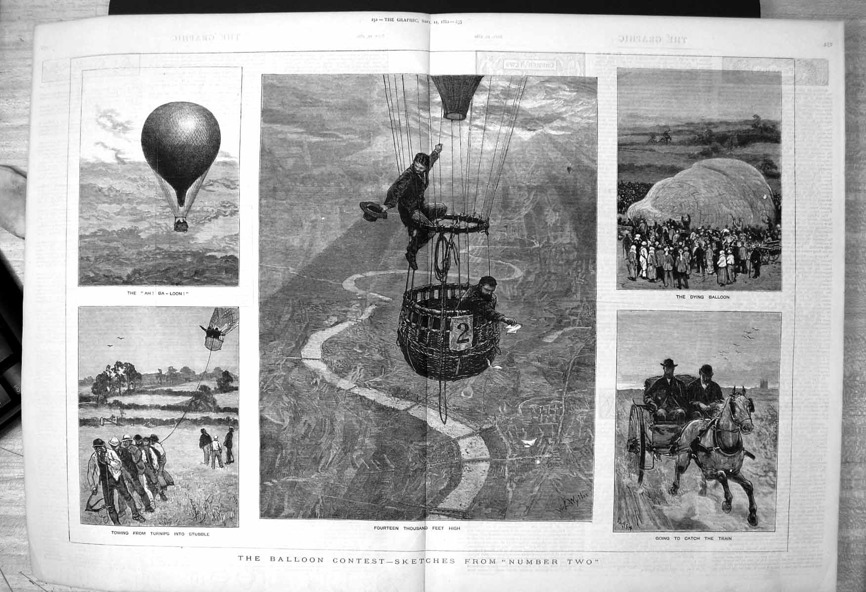Old Balloon Contest Towing Turnips Stubble 14,000 Ft Dying Balloon 1880