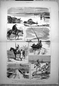 Old Antique Print Cholera Egypt Sanitary Cordon Mounted Constabulary 1883 19th