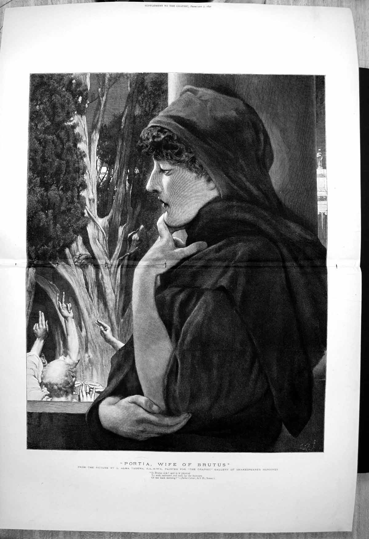 Old Portia Wife Brutus L Alma Tadema Gallery Shakespeares Heroines 1891 19th