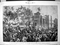 Antique Old Print 1St Lifeguards Wellington Monument To Knightsbridge 1882