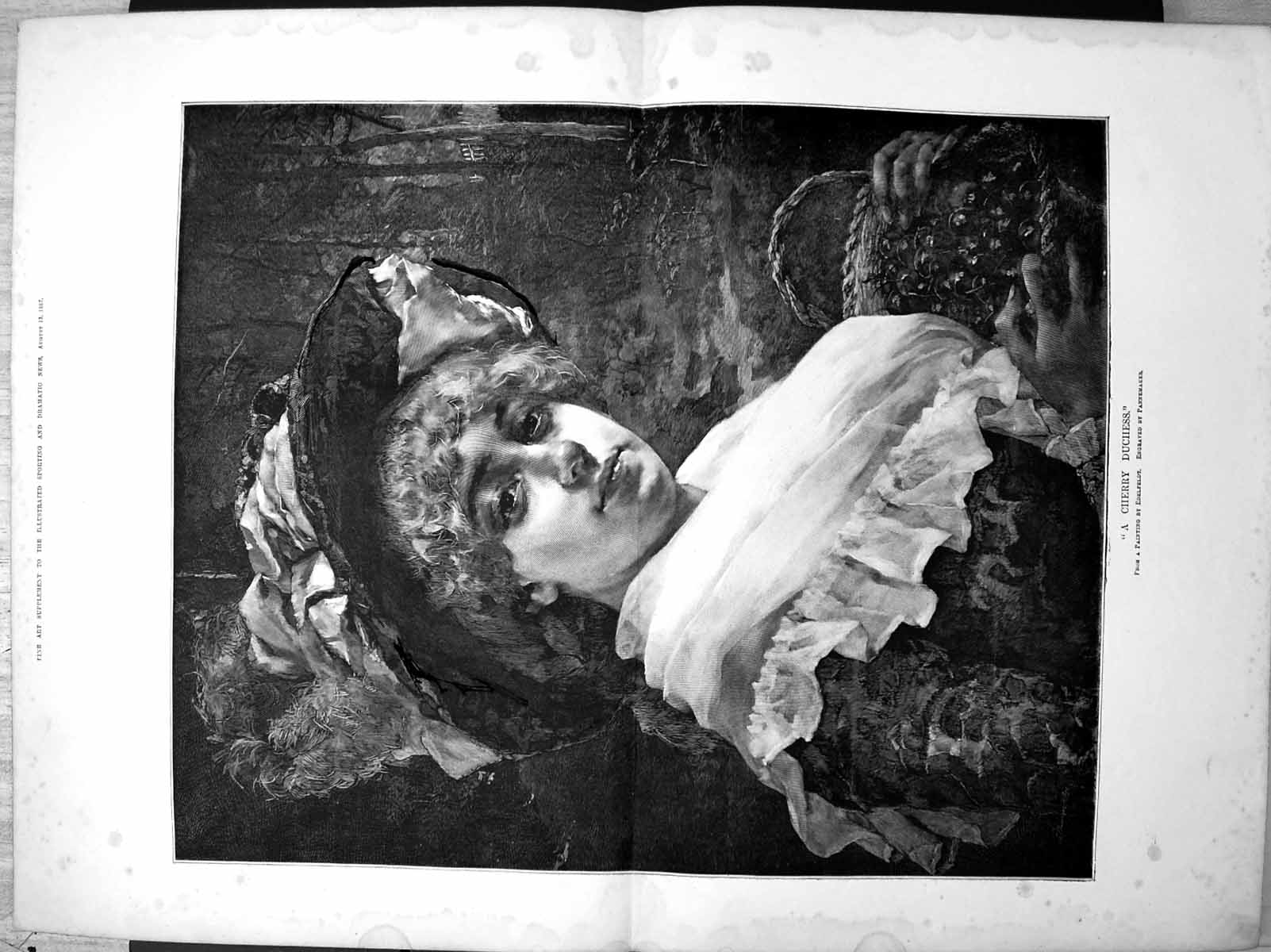 Antique Old Print A Cherry Duchess Painting Edelfeldt Engraved Panemaker 1887