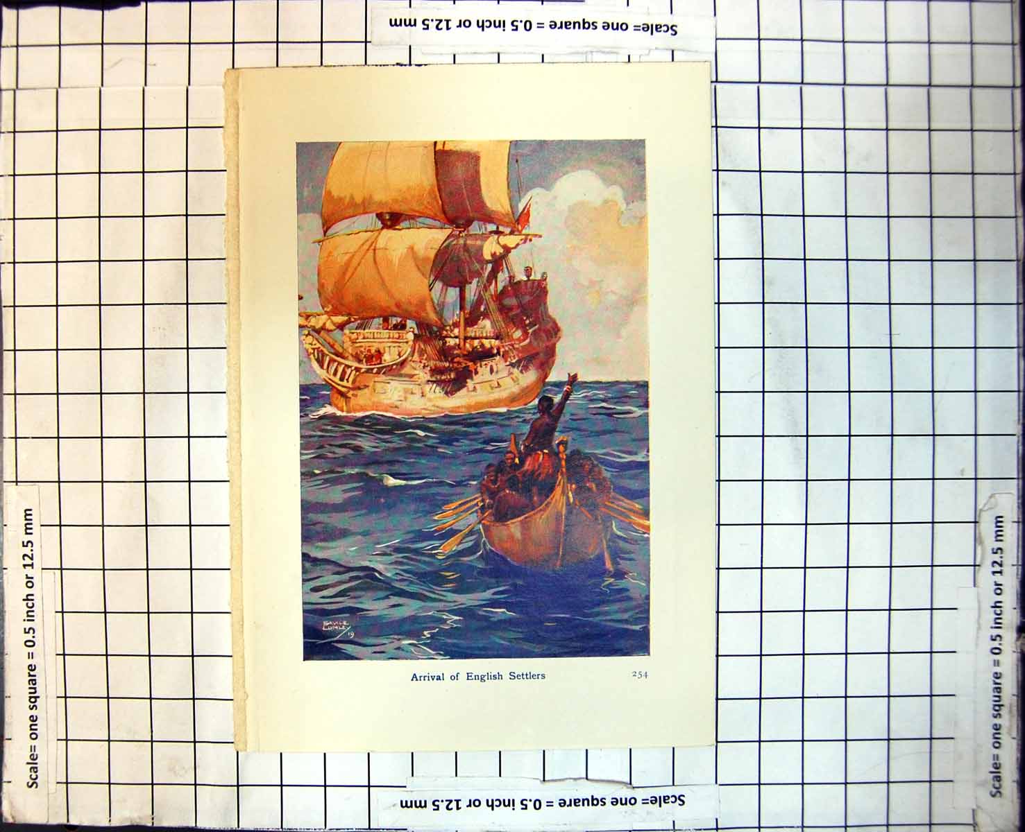 Old Arrival English Settles Bermuda Sailing Ship Rowing Boat C1920'S 124J 20th
