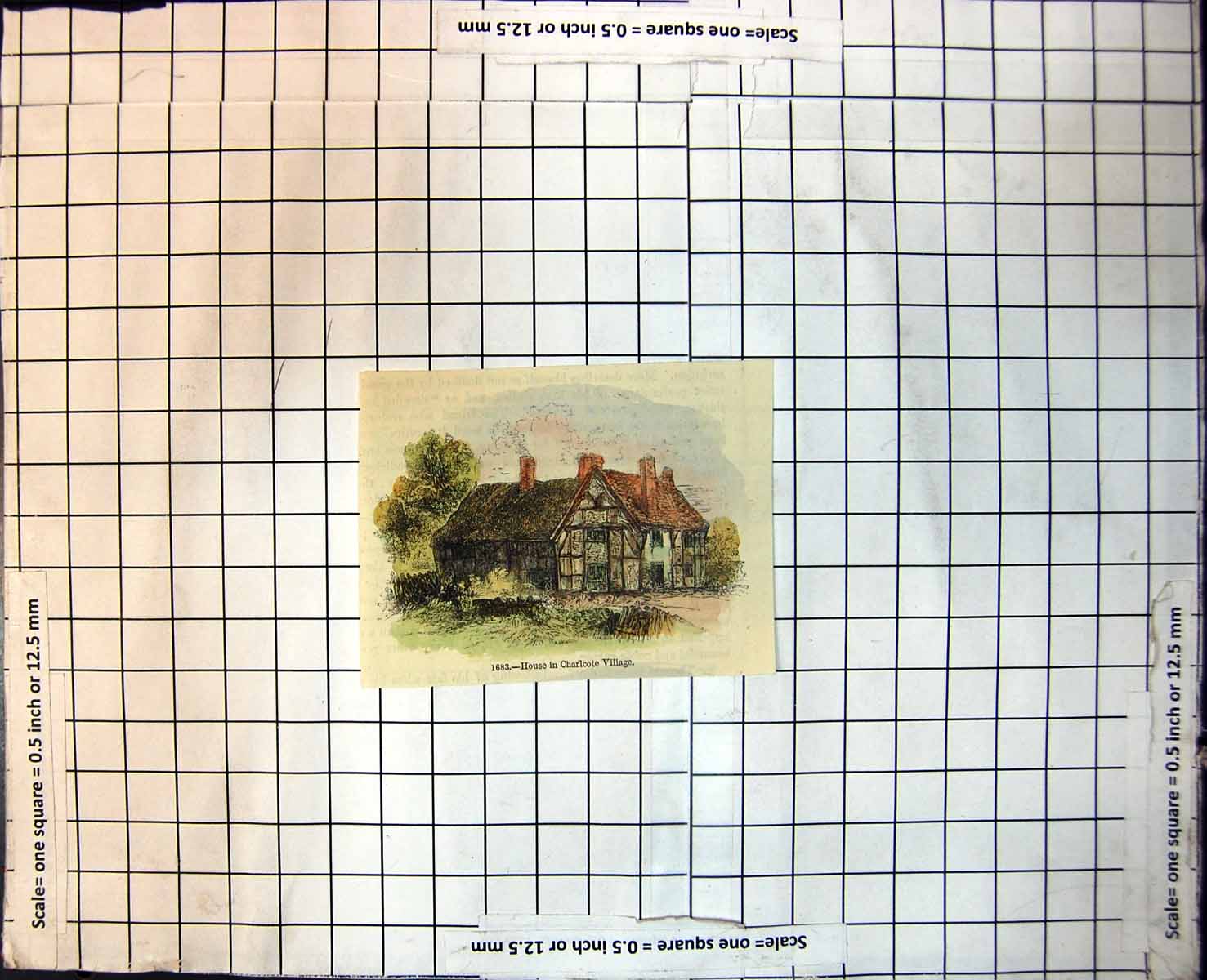 Old House Charlcote Village Exposed Timbers Plastered Walls Tiles 127J