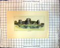 Old Print Pevensey Castle Ruins Ivy Water Reflections Trees Grassland 140J