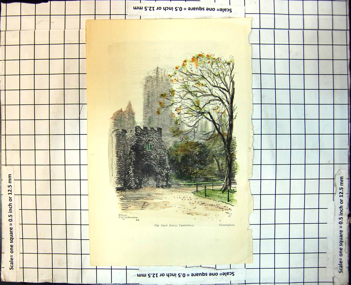 Old The Dark Entry Canterbury Archway Cathedral To Rear Tree C1906 141J 20th
