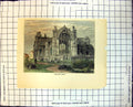 Old Print Melrose Abbey Imposing Stonework Slender Columns Graveyard 161J