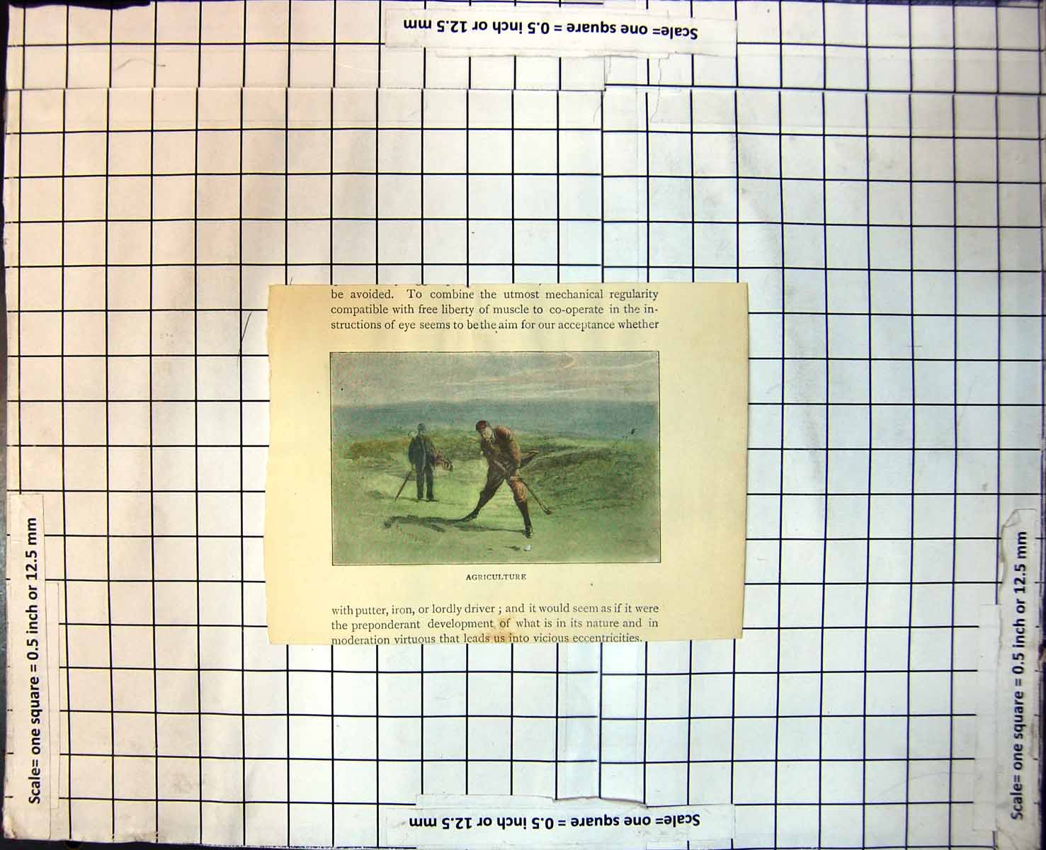 Antique Print Golf Agriculture Divot Hole Behind Ball Undulating Course 171J