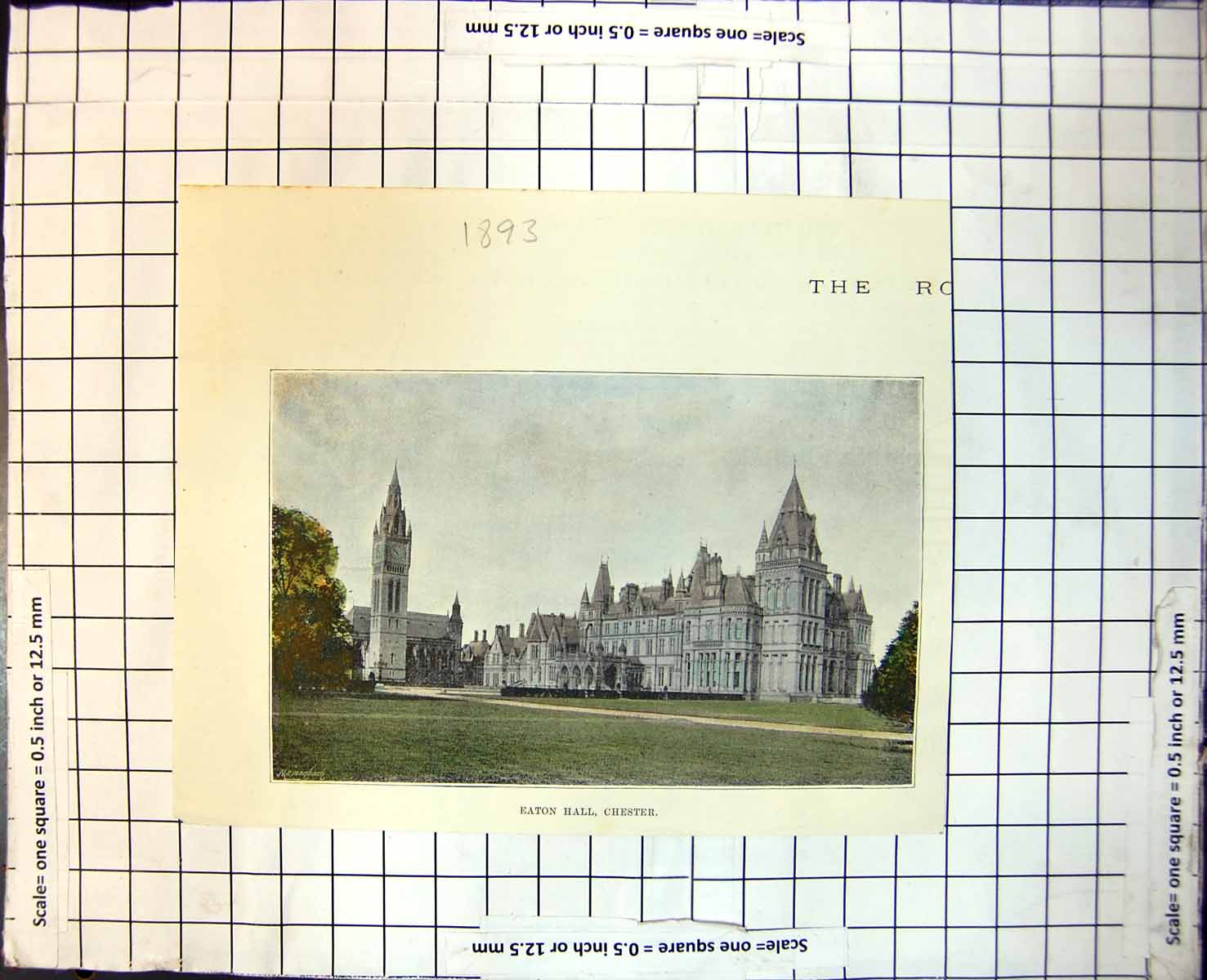 Old Eaton Hall Chester Exterior View Across Grounds Trees Grass 1893 179J 19th