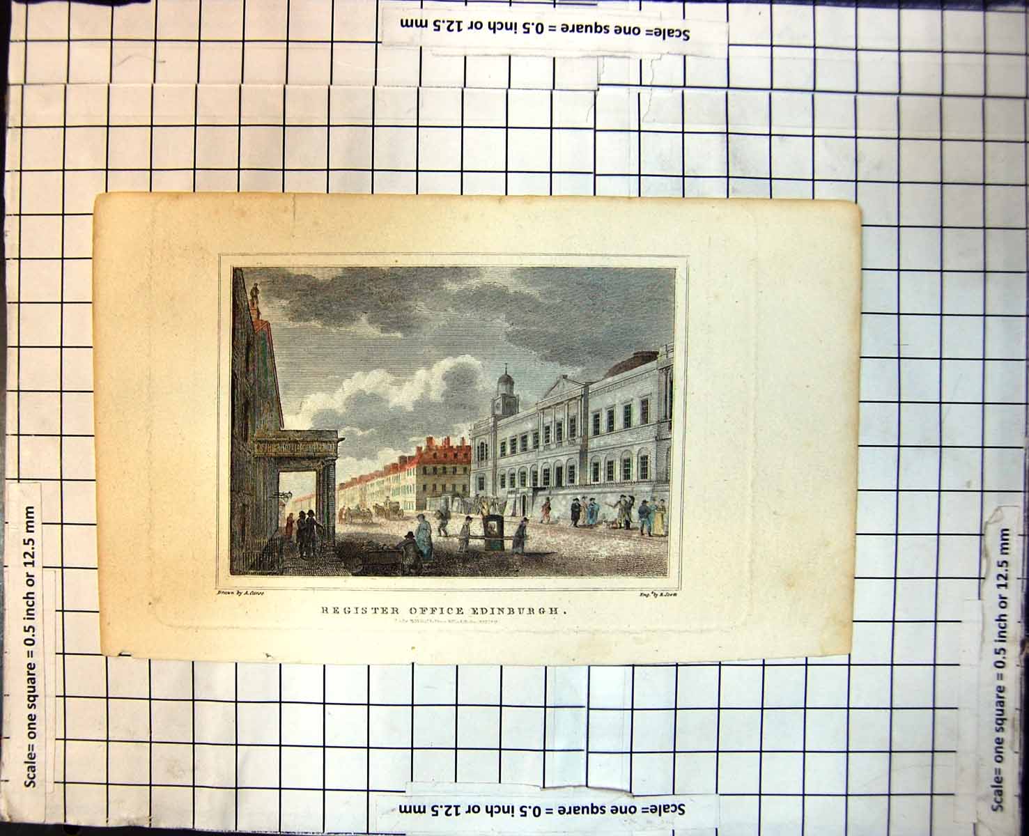 Old Register Office Edinburgh Scotland Columns Wide Street People 212J