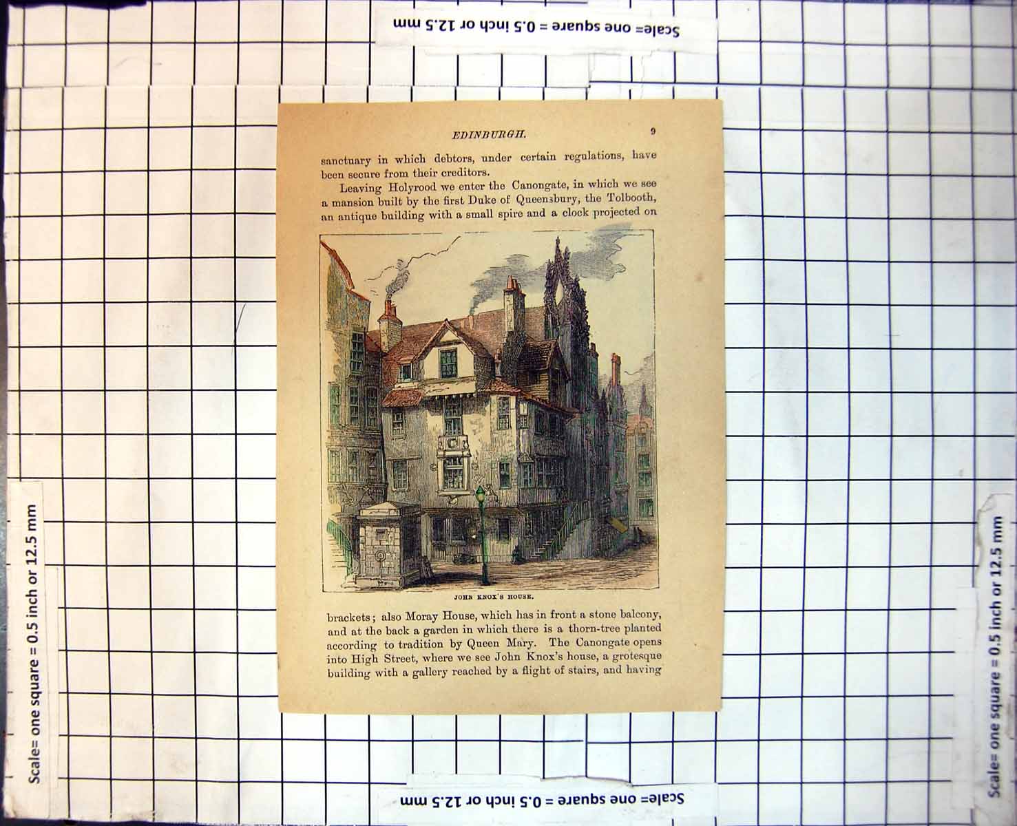 Old John Knox'S House Edinburgh Tiled RoStreet Lamp Stairs Chimneys 220J