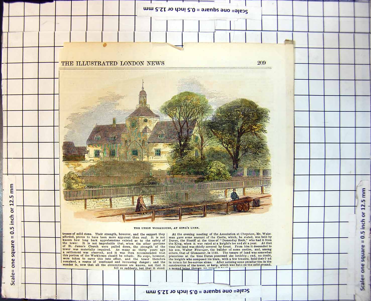 Old Union Workhouse King'S Lynn Railings Trees People Street Scene 221J