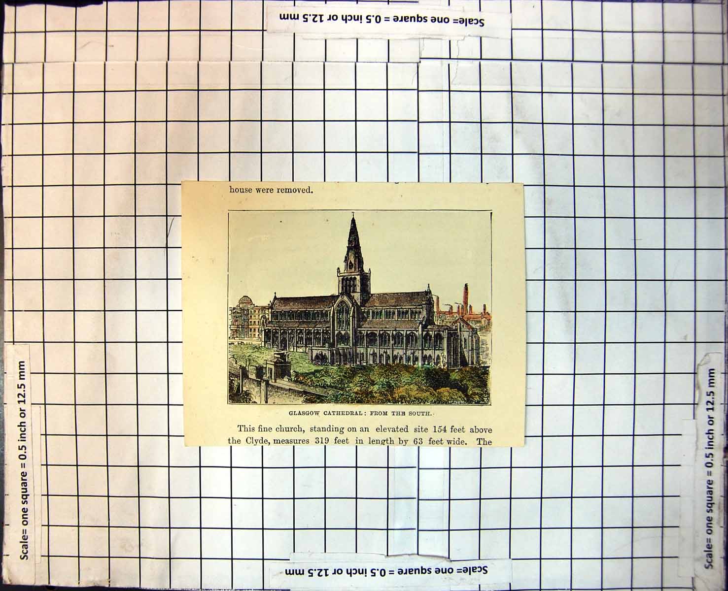 Old Glasgow Cathedral Scotland From The South Exterior View Trees 223J