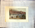 Antique Old Print Lincoln John Gaunt'S Palace Unloading Wagon Wooden Door 243J