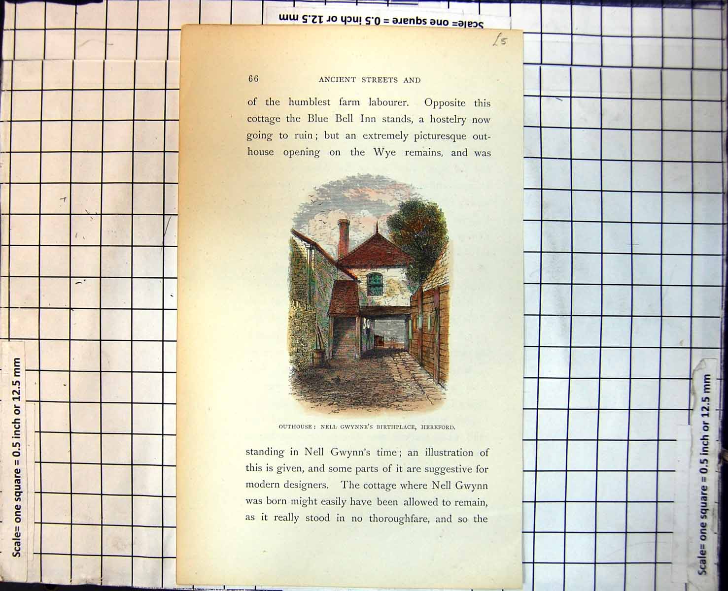 Antique Print Outhouse Nell Gwynne'S Birthplace Hereford England Steps 262J