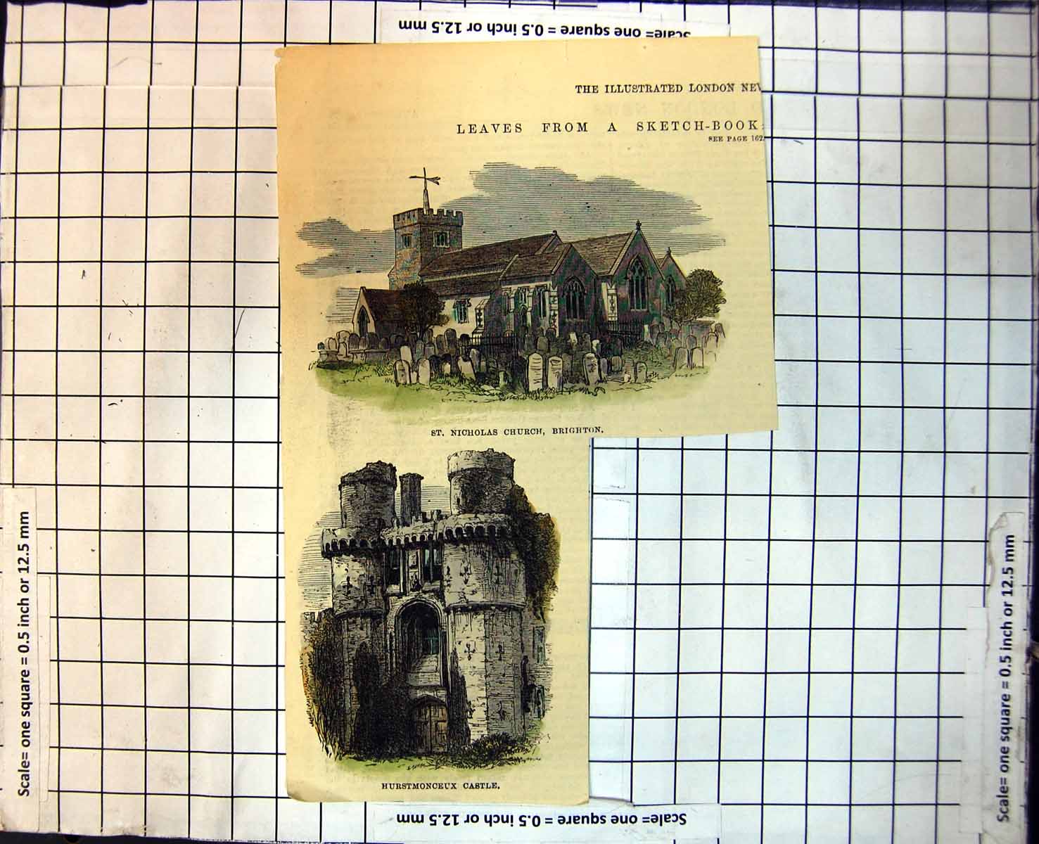 Old St. Nicholas Church Brighton Hurstmonceux Castle Graveyard 1872 266J 19th
