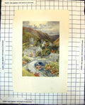 Antique Print Mukey Stormy Afternoon Typical Dale Village Church Kisdon 270J