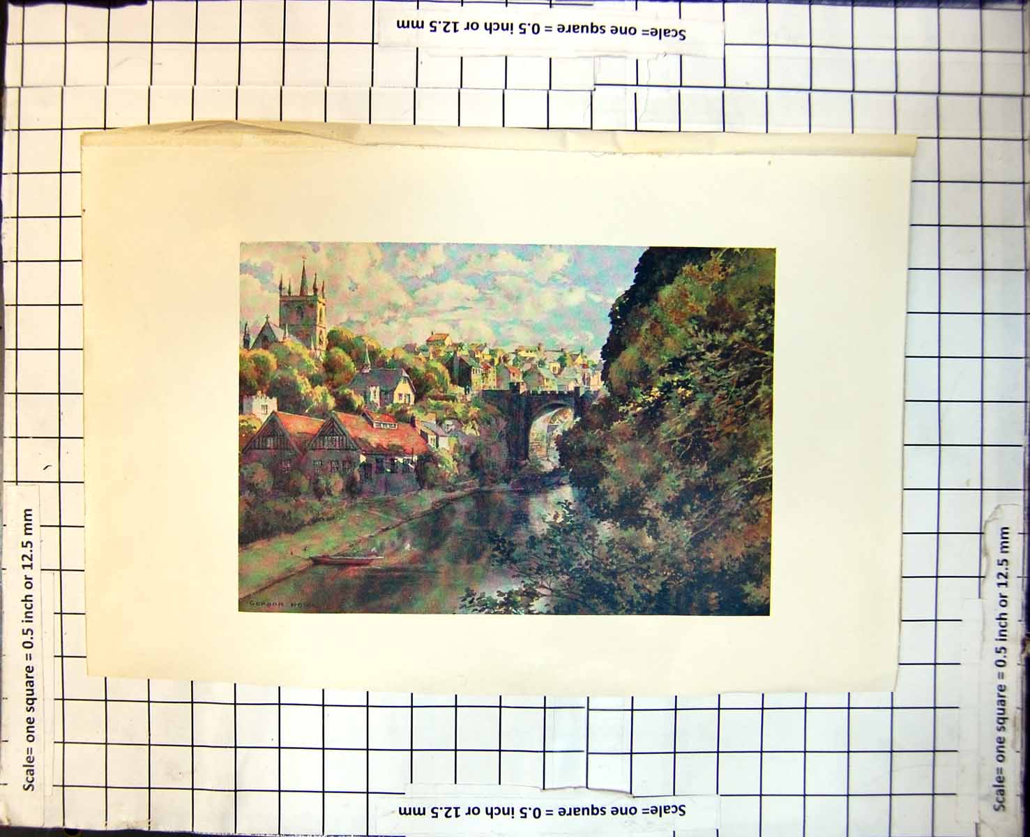 Old Knaresborough Battlemented Railway Viaduct Church Town G. Home 277J