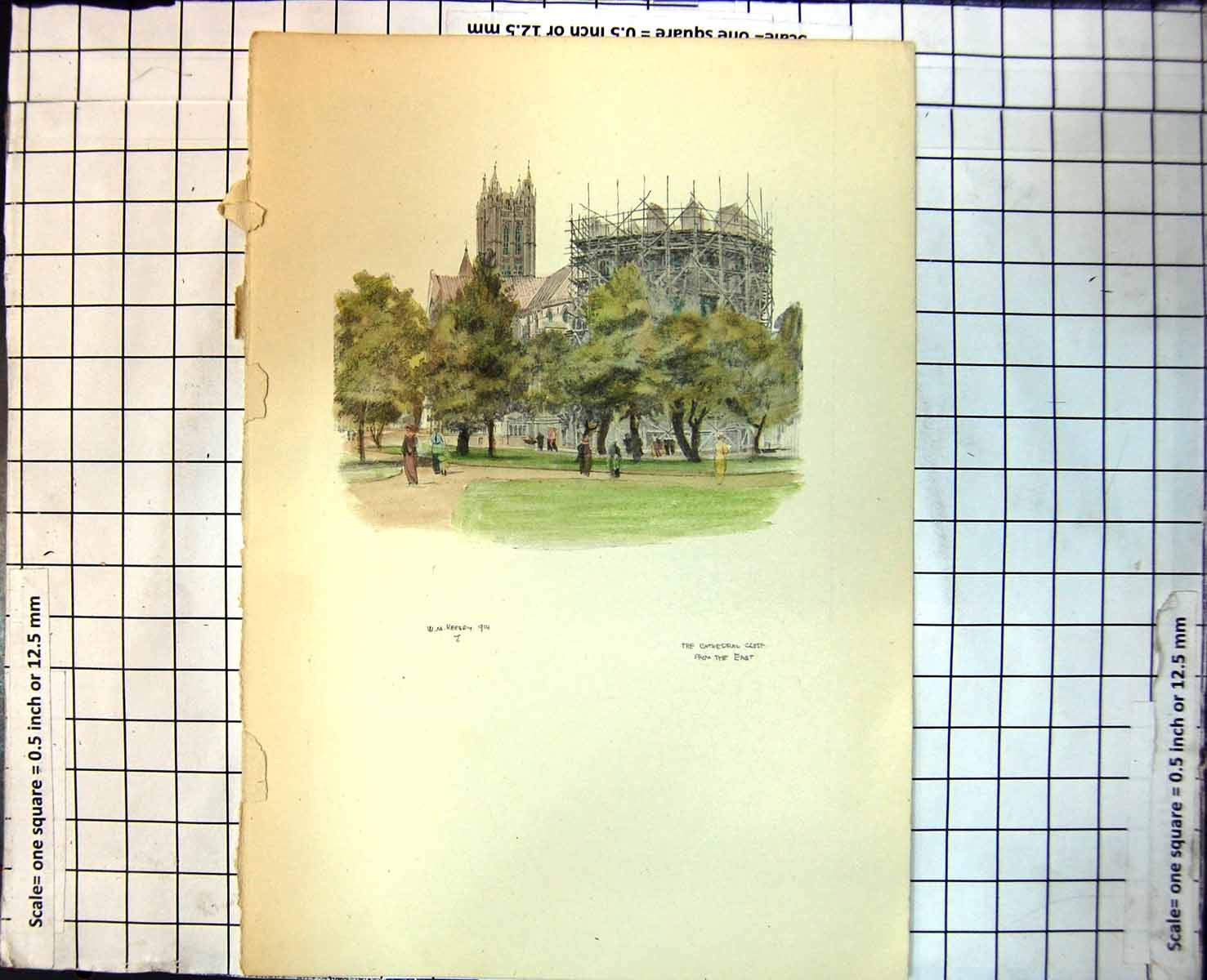Old Canterbury The Cathedral Close From The East Scaffing Trees 292J