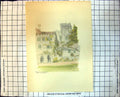 Old Print Deanery And Tower Cathedral Arched Columned Entrances Grass 295J