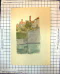 Old Print Queen'S College Master'S Garden Water Wall Railings Tile Ro305J