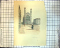 Old Print King'S Chapel Wide Street Pedestrians Towers Arched Window 306J