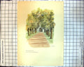 Antique Old Print Approach Church Porch Gordon Home Arched Doorway Trees 311J