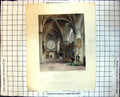 Old Print Oxford Cathedral North Aisle Choir Drawn R Garland Columns 317J