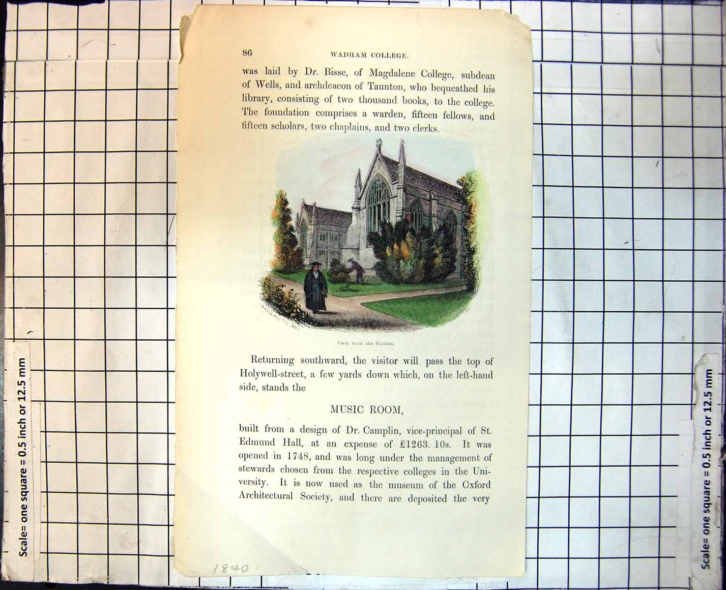 Old Oxford University A View From The Garden Scholar Walking Trees 329J