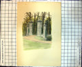 Old Print Clare Gate To Backs Ornate Gateway Spheres Stonework Woods 334J