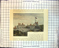 Antique Print Walmer Castle Kent England Castellated Walls Tiled RoFlag 339J