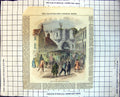 Antique Print Scene Caastle Gate Lincoln Men Sticks Large Crowd People 356J