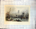Old Gloucester Sailing Boats Harbour Scene Gathedral People Work 362J