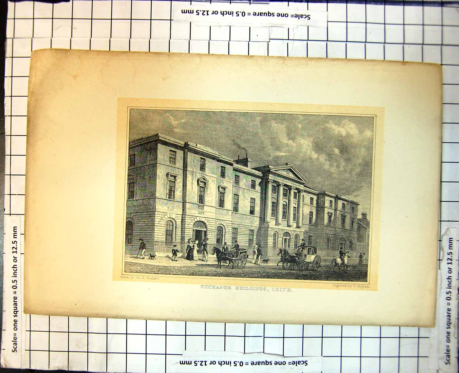 Old Exchange Buildings Leith Edinburgh Scotland Horses Carriages 393J