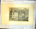 Antique Print Register Office Princes Streeet Edinburgh Horses Carriage 412J