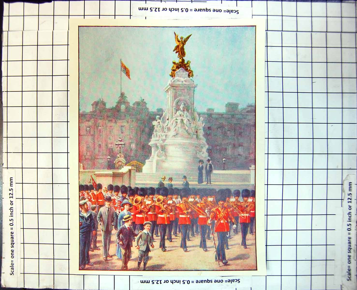 Old Siers Parade Bearskins Musicians Uniforms Statue Victoria 1914 426J 20th