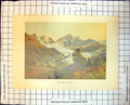 Antique Print Rosegg Glacier Et Campton Switzerland Ice Mountains Trees 435J