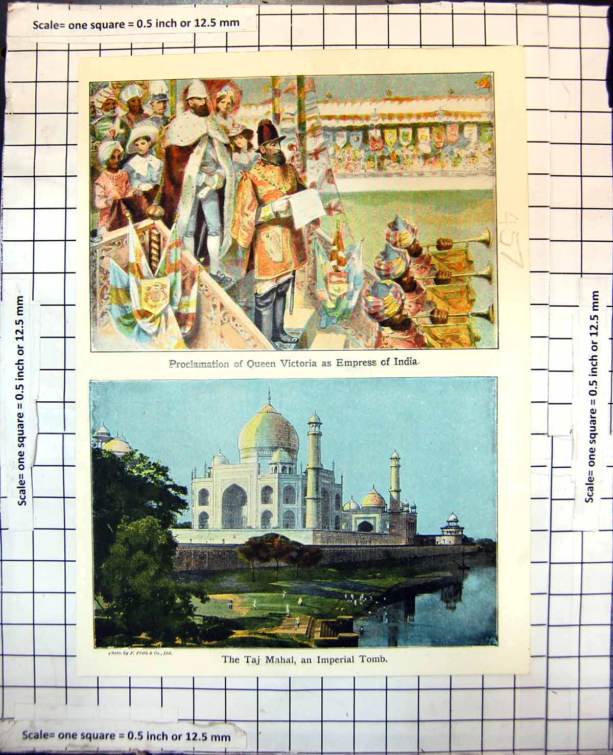 Old Queen Victoria Empress India Taj Mahal Mosque Delhi Himalayas 457RJ