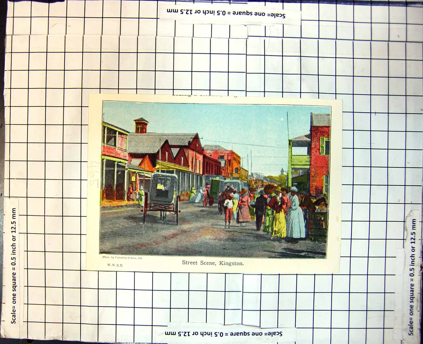 Old Print Street Scene Kingston Horses Carriages Melbourne Victoria 465RJ