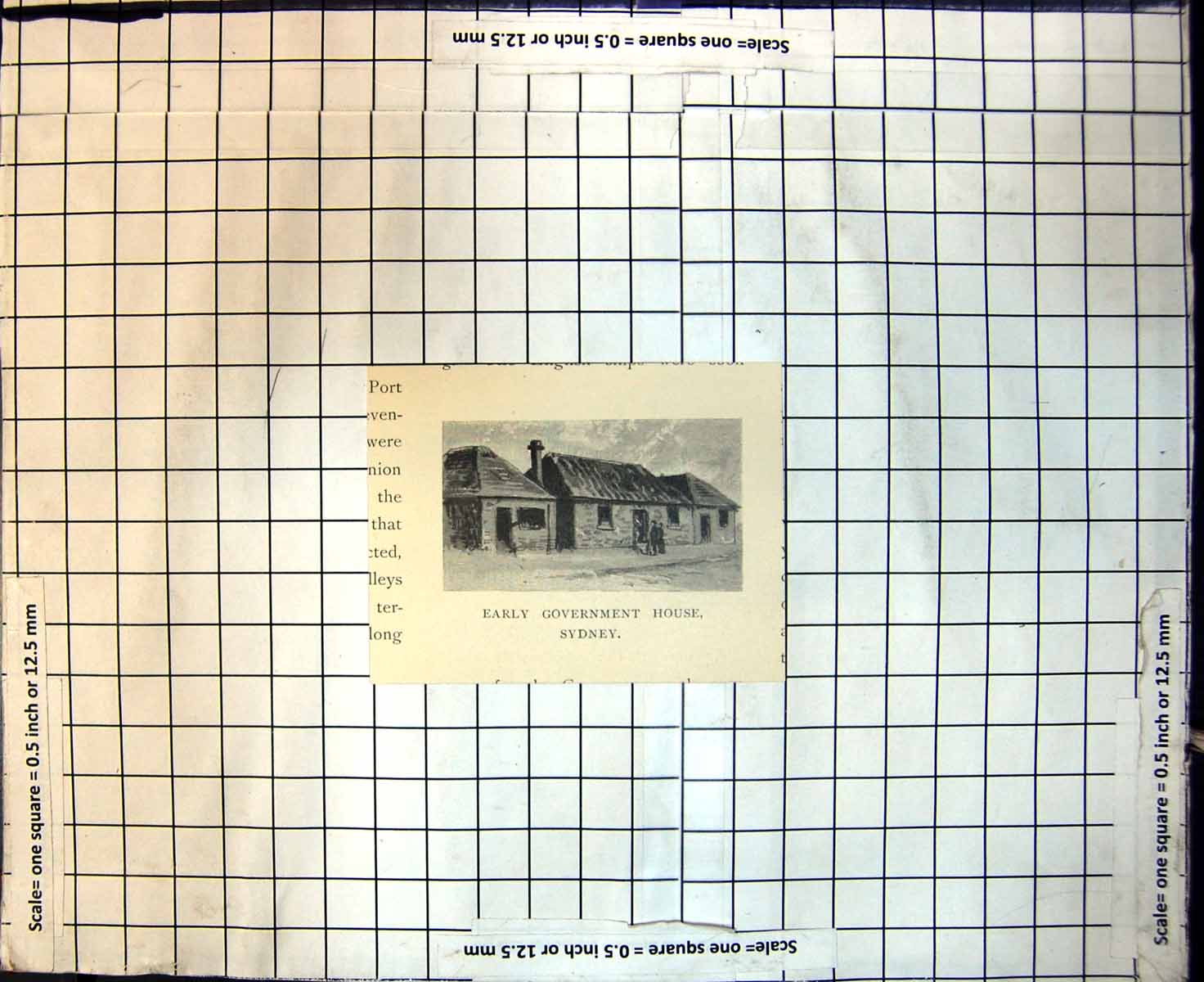 Original Old Antique Print Early Government House Sydney Australia 1881 19th