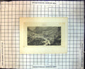 Original Old Antique Print Cauterets Town Valley River Bridge Hills