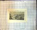 Original Old Antique Print Eaux Chaudes Building Cliff Edge River