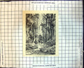 Antique Old Print Gippsland Track After Rain Herding Bullocks Horseback 1889