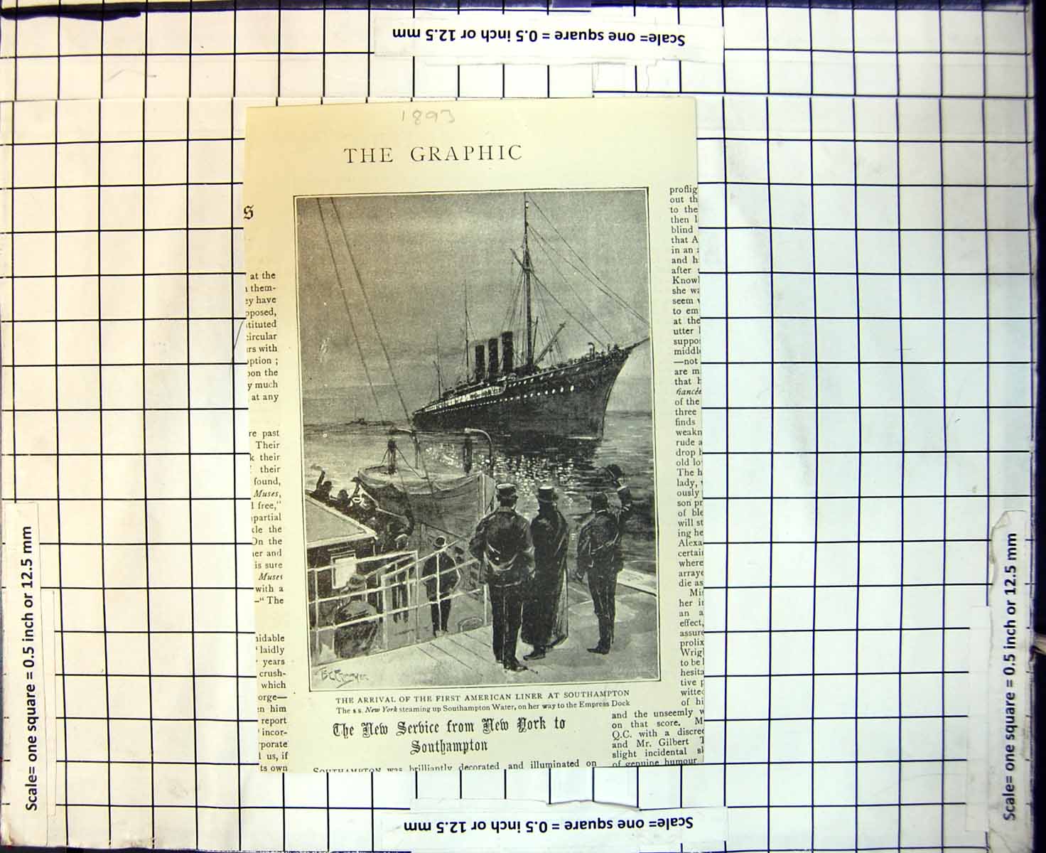 Old Arrival American Liner Southampton Ss New York Empress Dock 1893Victorian