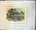 Original Old Antique Print High Street Harrow Shops Passers Bye Horse Cart