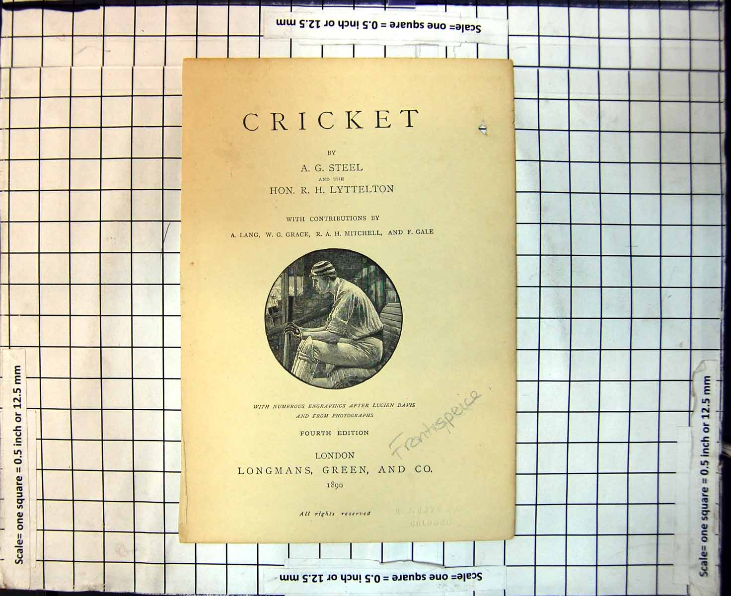 Old Cricket Frontispiece Book A Steel R Lyttelton Engravings L Davis