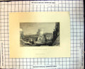 Original Old Antique Print Tomb Cecilia Metella Tower